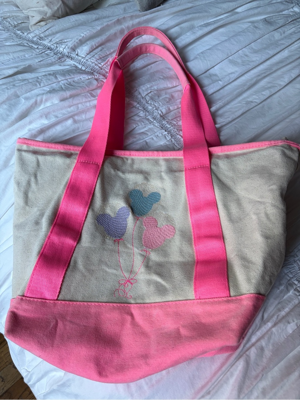 Mickey balloon Disney canvas tote glow in the dark